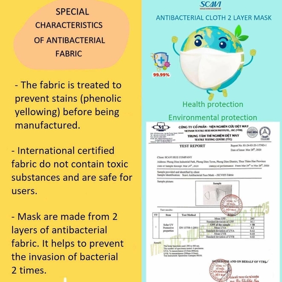 Set of 5 Antibacterial Cotton Masks - Picture 4 of 11